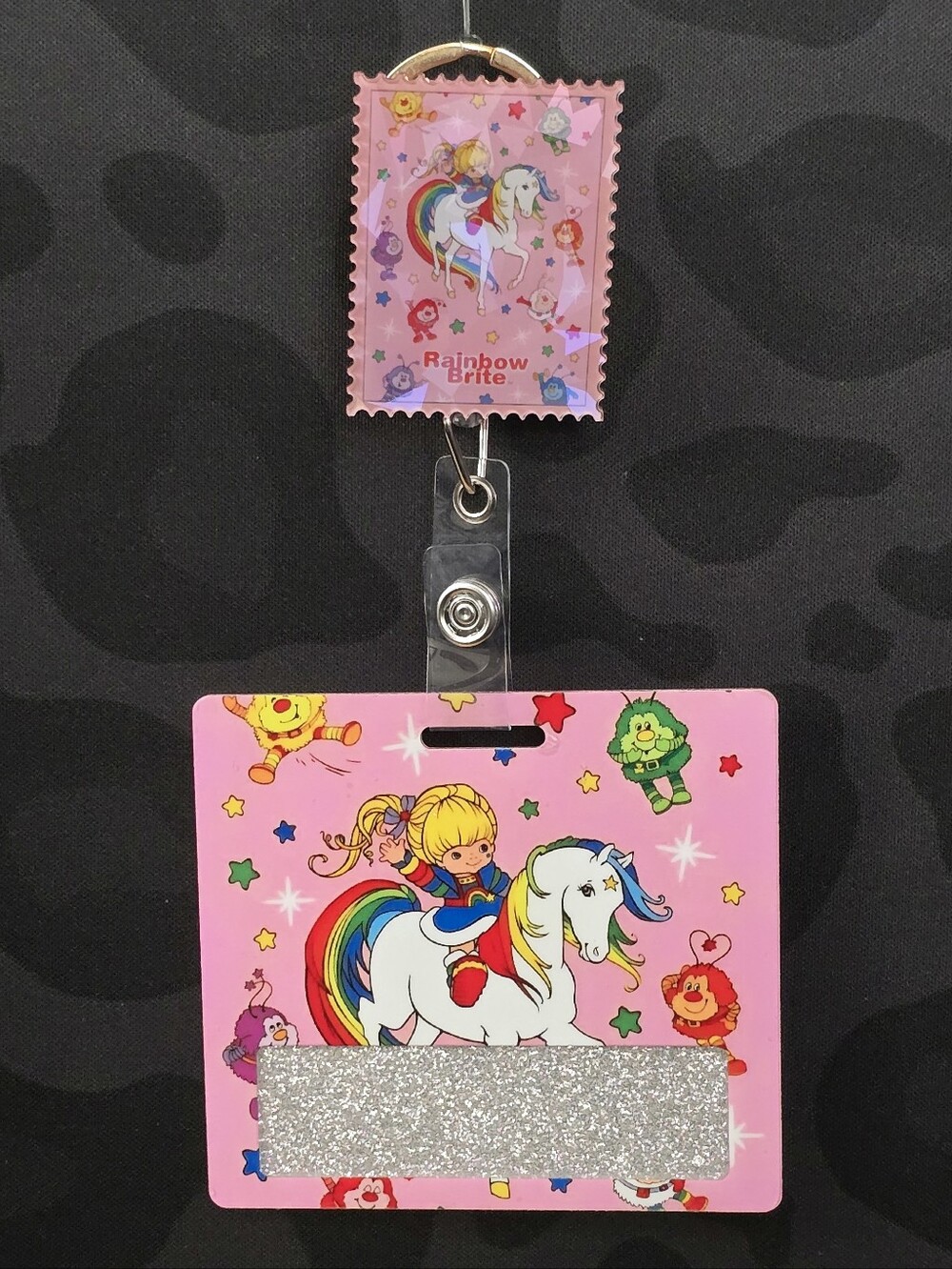 Rainbow Brite Novelty Acrylic Badge Reel & Buddy Set